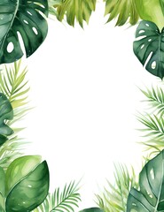 frame of green leaves