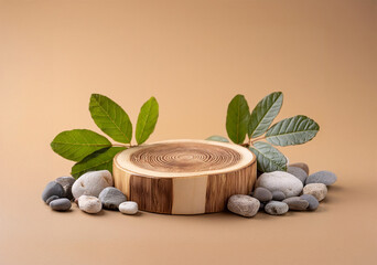 Natural Podium for Display Packaging:  rustic wooden podium crafted from reclaimed timber