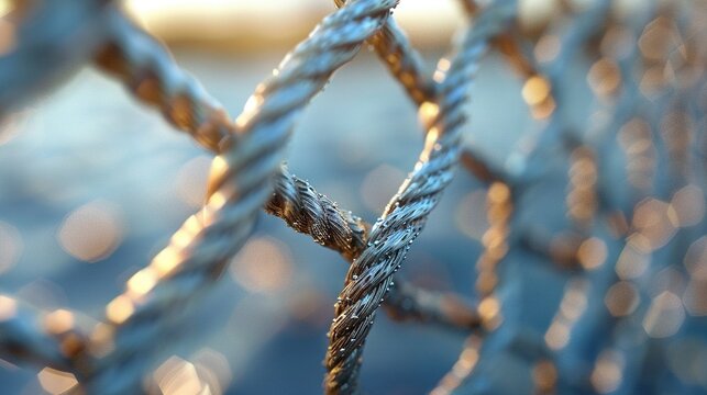    a chain link fence with its top part blurred