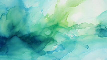 watercolor painting of green and blue nature poster background