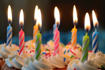 Fluffy Birthday cake. Many happy colors. Generate Ai