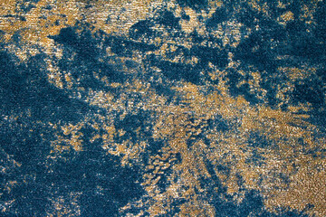 Blue and Gold Concrete Marble Style Background or Backdrop with Texture