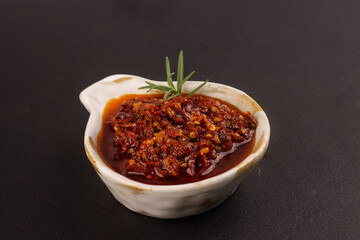 Homemade Chili Oil Used For Dimsum and Other Chinese Cooking.