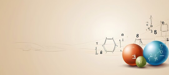 isolated on soft background with copy space Mathematics concept, illustration