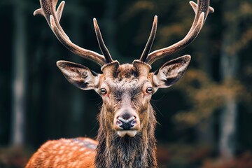 Cautious Deer With Antlers