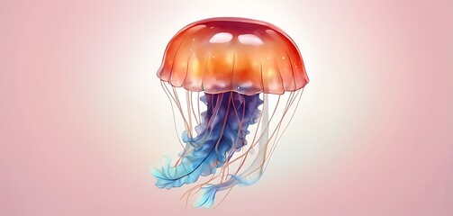 isolated on soft background with copy space Jelly Fish concept, illustration