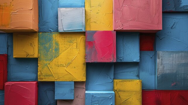 Explore vibrant hues and geometric patterns in our Team Building Workshop promotional artwork.