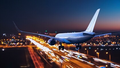 airplane at night plane, jet, aircraft, travel, airport, sky, flight