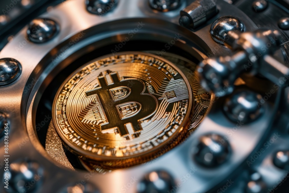 Poster bitcoin storage security. virtual storage. generate ai