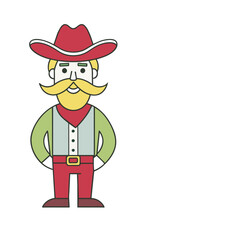 Cartoon character with a scandinavian cowboy hat and a cowboy hat