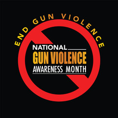 Fototapeta na wymiar Gun Violence Awareness Month background or banner design template celebrated in june. vector illustration. 