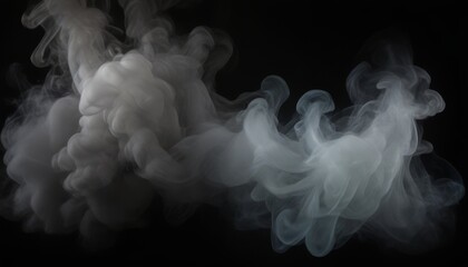 Fototapeta premium Abstract smoke misty fog on isolated black background