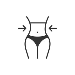 Slim woman body or weight loss icon isolated vector illustration.