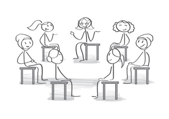 Group of Woman discuss - vector illustration