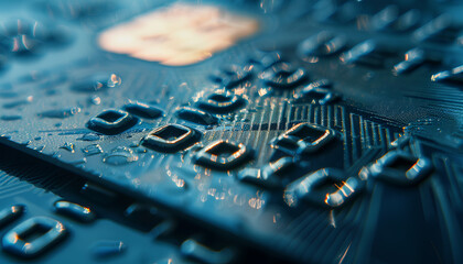 One credit card as background, macro view