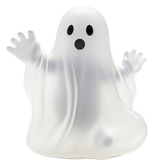 PNG  Spookie ghost white white background representation.