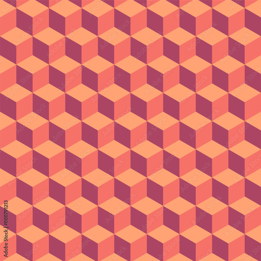 Poster geometric cube cell decoration pattern background vector