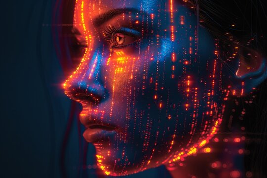 digital technology, global word network and technology concept