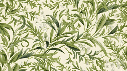 Digital nature herbs and green graphic poster background