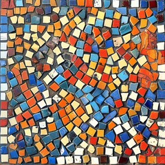 armenian mosaic scene background texture with ceramic style 