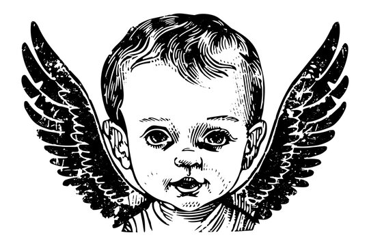 recommend clip art: Vintage Angel and Cupid: Baroque Engraved Vector Illustration for Valentine's Day.