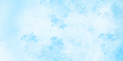 Abstract watercolor blue sky background. Aquarelle Traditional Pattern. bright cloud cover in the sun calm clear winter air background. gradient light white background.  lovely bright blue paper.
