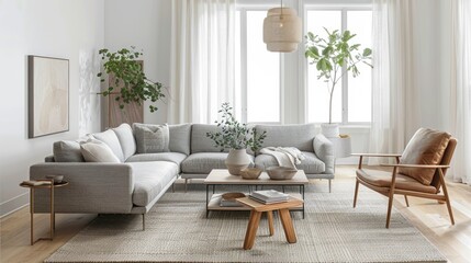 Interior composition of modern living room 