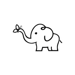 elephant butterfly logo design vector,editable eps 10,