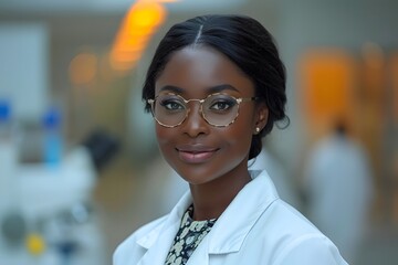 Confident African American Female Doctor in Hospital Setting