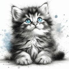 파란눈의 앙증맞은 다양한 종류의 고양이들