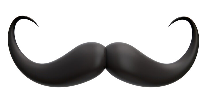 PNG Black mustache white background moustache crescent.