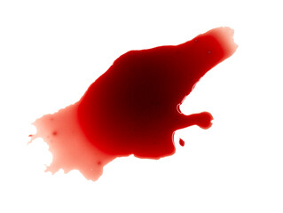 Abstract stains, splashes of real blood isolated on white, PNG.
