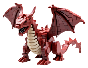 PNG Dragon bricks toy dinosaur animal representation.
