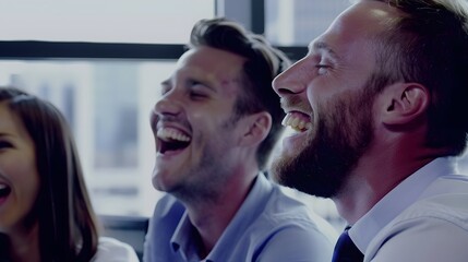 Happy expressions in a corporate environment