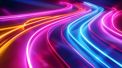 Glowing neon stripes creating a dynamic visual effect.