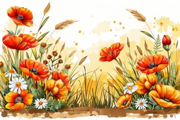 Create a whimsical greeting card featuring a soft watercolor wash backdrop in dreamy pastel colors