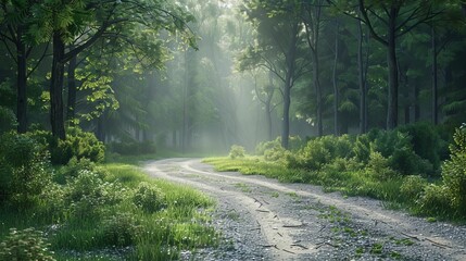 The road leading through the forest