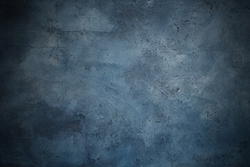 Blue grunge background with scratches. Dirty navy cement textured wall. Vintage wide long backdrop use for design web banner with scratches and cracks. Old stained dark concrete, distressed texture
