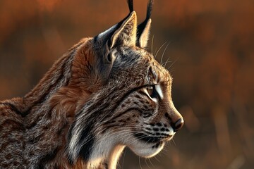 Obraz premium Close-Up of Iberian Lynx With Blurry Background