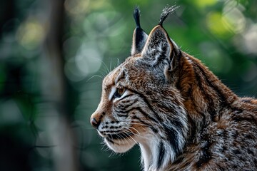 Fototapeta premium Close-Up of Iberian Lynx With Blurry Background
