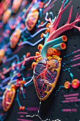 Detailed colorful diagram of decode molecule function cardiovascular agent