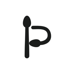 Letter P Spoon logo icon vector template eps