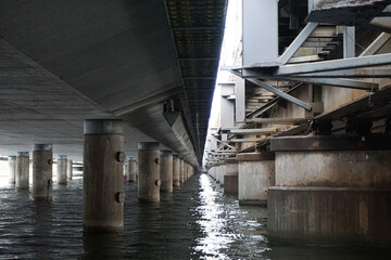 View of water under a bridge