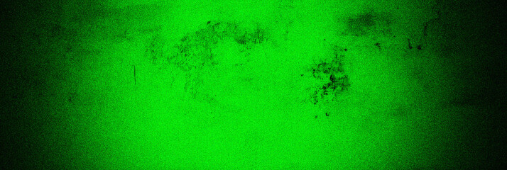 Neon trendy grainy cement concrete grunge textured floor background. Green noise wall cracks. Old vintage wide backdrop for banner