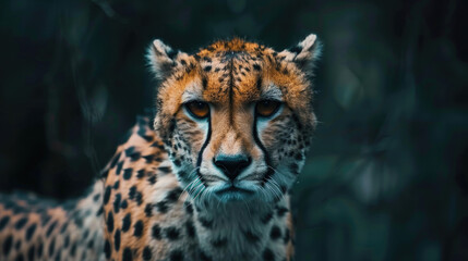 close-up of wild cheetah animal with sharp eyes in the wild