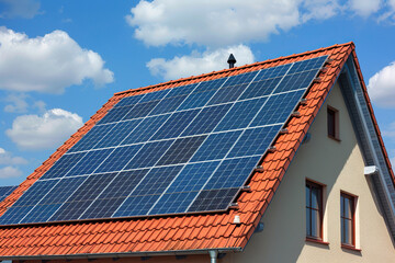 Generative ai on theme of solar cell panels in a photovoltaic power plant, eco renewable power