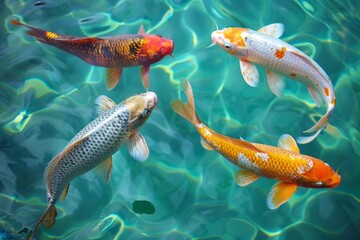 夏をイメージした涼しげな鯉の写真（錦鯉・コイ・鯉のぼり・アクアリウム）