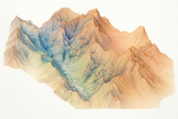 3D atlas showing mountain elevations and valleys