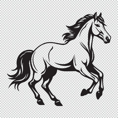 Naklejka na ściany i meble Black simple horse icon logo design, vector illustration on transparent background