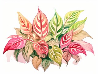 maranta with colorful leaves